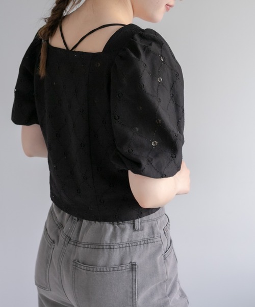 OLIVE des OLIVE(オリーブデオリーブ)の「前開きコンパクトブラウス(シャツ/ブラウス・レディース・ブラック/オフホワイト/オレンジ・FREE)」の14枚目の写真