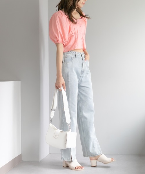 OLIVE des OLIVE(オリーブデオリーブ)の「前開きコンパクトブラウス(シャツ/ブラウス・レディース・ブラック/オフホワイト/オレンジ・FREE)」の17枚目の写真