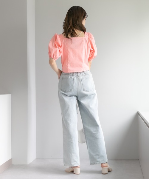 OLIVE des OLIVE(オリーブデオリーブ)の「前開きコンパクトブラウス(シャツ/ブラウス・レディース・ブラック/オフホワイト/オレンジ・FREE)」の18枚目の写真