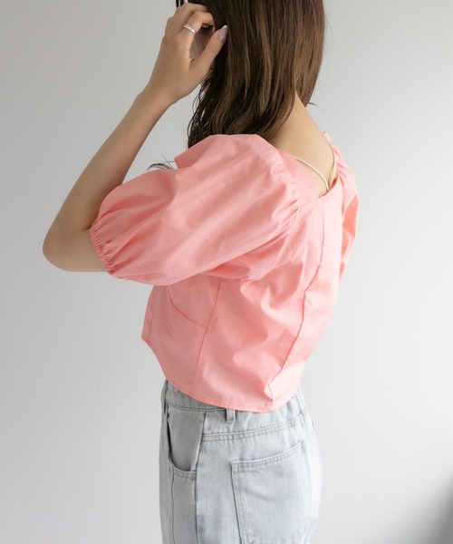 OLIVE des OLIVE(オリーブデオリーブ)の「前開きコンパクトブラウス(シャツ/ブラウス・レディース・ブラック/オフホワイト/オレンジ・FREE)」の20枚目の写真