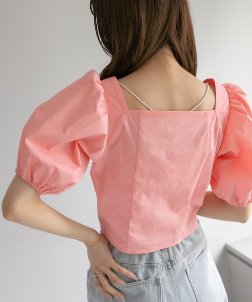 OLIVE des OLIVE(オリーブデオリーブ)の「前開きコンパクトブラウス(シャツ/ブラウス・レディース・ブラック/オフホワイト/オレンジ・FREE)」の21枚目の写真