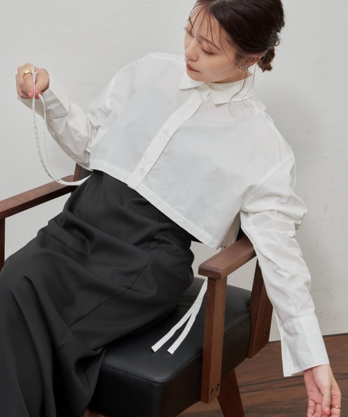 VANNIE U（ヴァニーユー）の「テープショートシャツ（シャツ/ブラウス・レディース・ホワイト/グリーン・FREE）」の19枚目の写真