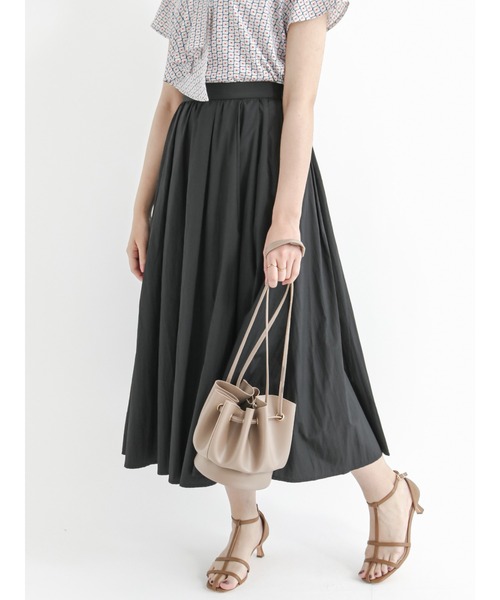 Te chichi（テチチ）の「ナイロンワッシャーギャザースカート（スカート・レディース・ブラック/グリーン/モカ・ﾌﾘ-）」の2枚目の写真