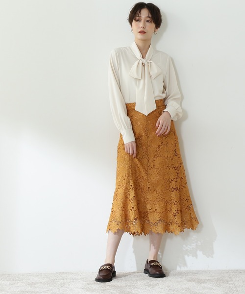 N.（N. Natural Beauty Basic）（エヌエヌナチュラルビューティーベーシック）の「◆トロミリボンボウタイブラウス（シャツ/ブラウス・レディース・オフホワイト/ブラック/ピンク・MEDIUM）」の11枚目の写真