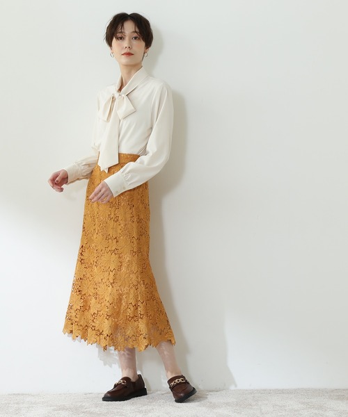 N.（N. Natural Beauty Basic）（エヌエヌナチュラルビューティーベーシック）の「◆トロミリボンボウタイブラウス（シャツ/ブラウス・レディース・オフホワイト/ブラック/ピンク・MEDIUM）」の7枚目の写真