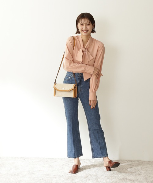 N.（N. Natural Beauty Basic）（エヌエヌナチュラルビューティーベーシック）の「◆トロミリボンボウタイブラウス（シャツ/ブラウス・レディース・オフホワイト/ブラック/ピンク・MEDIUM）」の13枚目の写真