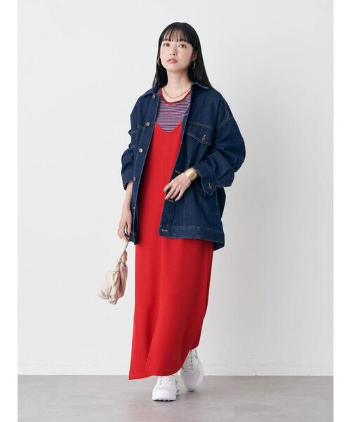 earth music&ecology(アースミュージックアンドエコロジー)の「ワッフルキャミワンピース(ワンピース・レディース・レッド/ブラック/グリーン/キャメル・FREE)」の17枚目の写真
