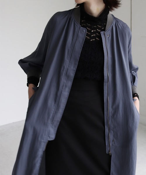 DRESSLAVE（ドレスレイブ）の「tencel twill long&lean MA-1(ロング1MA-1)（MA-1・レディース・ブラック/カーキ/ブルー・38）」の17枚目の写真