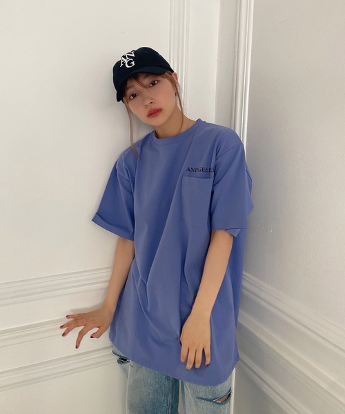ANDGEEBEE（アンジービー）の「UNISEX ポケットエンボスTシャツ（Tシャツ/カットソー・レディース・ブラック/パープル・X-LARGE）」の9枚目の写真