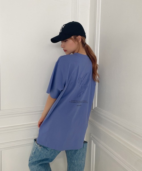 ANDGEEBEE（アンジービー）の「UNISEX ポケットエンボスTシャツ（Tシャツ/カットソー・レディース・ブラック/パープル・X-LARGE）」の3枚目の写真