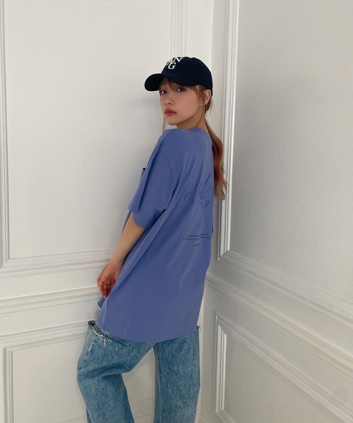 ANDGEEBEE（アンジービー）の「UNISEX ポケットエンボスTシャツ（Tシャツ/カットソー・レディース・ブラック/パープル・X-LARGE）」の5枚目の写真