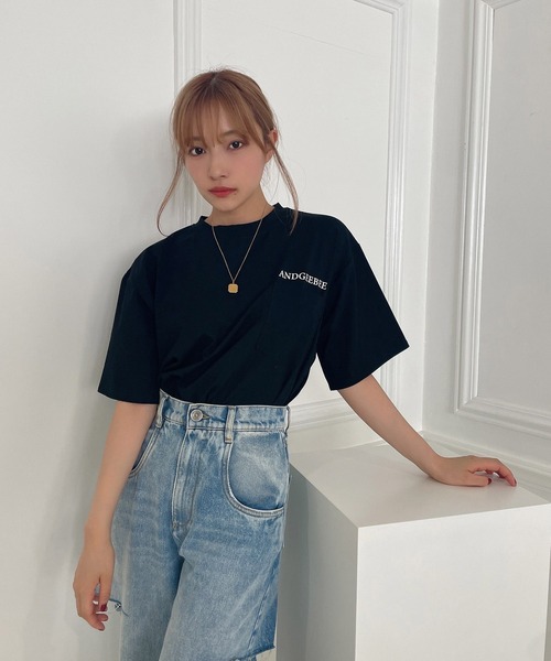 ANDGEEBEE（アンジービー）の「UNISEX ポケットエンボスTシャツ（Tシャツ/カットソー・レディース・ブラック/パープル・X-LARGE）」の4枚目の写真