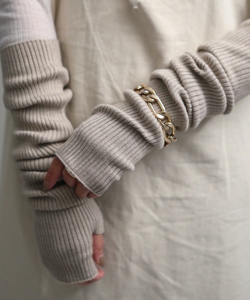 ap retro（アプレトロ）の「リブアームウォーマー/アームカバー（アームカバー・レディース・杢グレー/ホワイト/ブラック/ベージュ/グレイッシュベージュ/ホワイト系その他・FREE）」の20枚目の写真