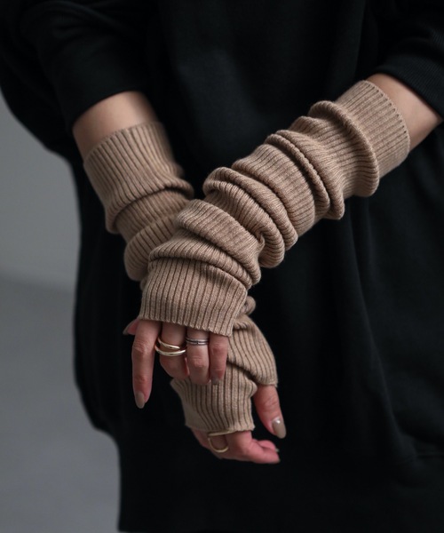 ap retro（アプレトロ）の「リブアームウォーマー/アームカバー（アームカバー・レディース・杢グレー/ホワイト/ブラック/ベージュ/グレイッシュベージュ/ホワイト系その他・FREE）」の19枚目の写真