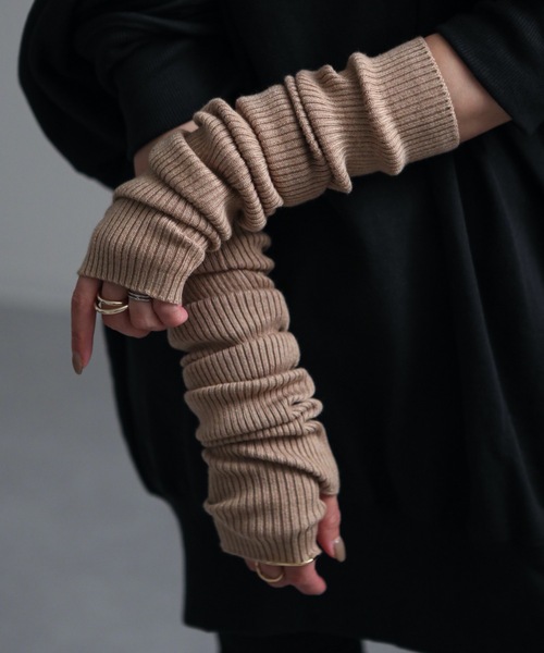 ap retro（アプレトロ）の「リブアームウォーマー/アームカバー（アームカバー・レディース・杢グレー/ホワイト/ブラック/ベージュ/グレイッシュベージュ/ホワイト系その他・FREE）」の18枚目の写真