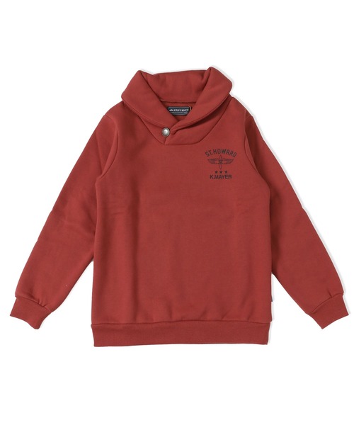 KRIFF MAYER Kid's Collection（クリフメイヤーキッズコレクション）の「裏ボアショール襟クルー（スウェット・キッズ・グレー/チャコール/レッド/ブルーグリーン・120/130/140/160/150/170）」の4枚目の写真