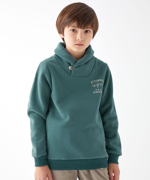 KRIFF MAYER Kid's Collection（クリフメイヤーキッズコレクション）の「裏ボアショール襟クルー（スウェット・キッズ・グレー/チャコール/レッド/ブルーグリーン・120/130/140/160/150/170）」の3枚目の写真