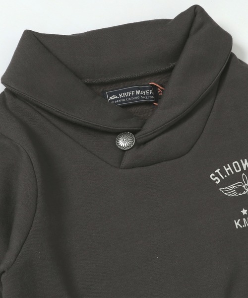 KRIFF MAYER Kid's Collection（クリフメイヤーキッズコレクション）の「裏ボアショール襟クルー（スウェット・キッズ・グレー/チャコール/レッド/ブルーグリーン・120/130/140/160/150/170）」の13枚目の写真