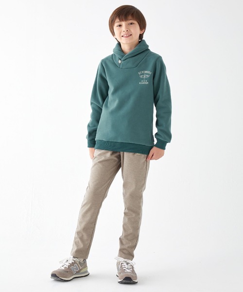 KRIFF MAYER Kid's Collection（クリフメイヤーキッズコレクション）の「裏ボアショール襟クルー（スウェット・キッズ・グレー/チャコール/レッド/ブルーグリーン・120/130/140/160/150/170）」の7枚目の写真