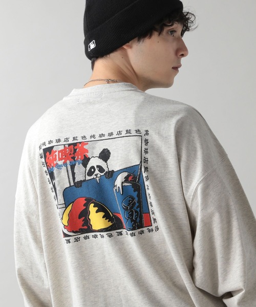 RAGEBLUE(レイジブルー)の「【ICHIRAKU】別注コラボロンT(Tシャツ/カットソー・メンズ・ライトグレー/グレー/ホワイト系その他2/ホワイト系その他・LARGE/MEDIUM)」の3枚目の写真