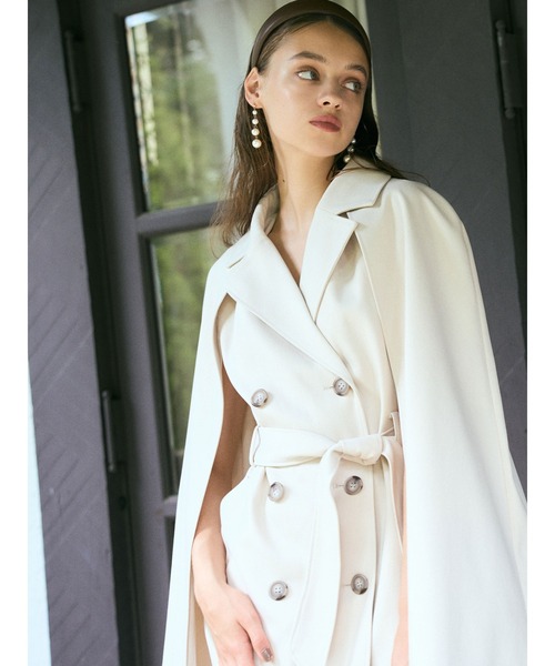 DURAS（デュラス）の「ケープ付き２ＷＡＹコート（その他アウター・レディース・ブラック/ベージュ/アイボリー・FREE）」の7枚目の写真