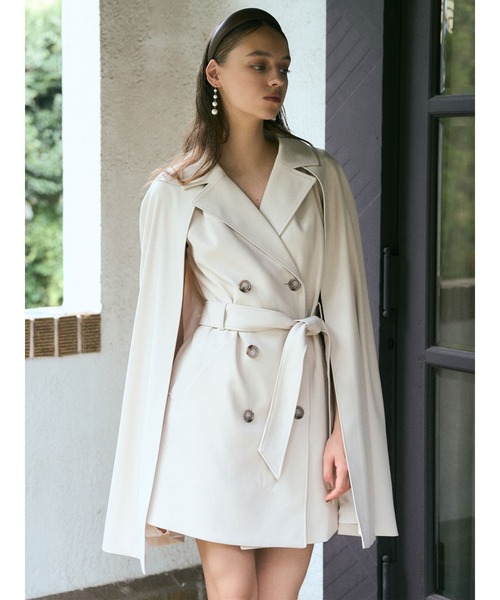 DURAS（デュラス）の「ケープ付き２ＷＡＹコート（その他アウター・レディース・ブラック/ベージュ/アイボリー・FREE）」の6枚目の写真