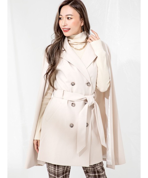 DURAS（デュラス）の「ケープ付き２ＷＡＹコート（その他アウター・レディース・ブラック/ベージュ/アイボリー・FREE）」の21枚目の写真