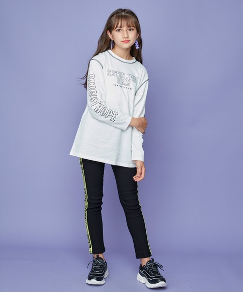 SISTER JENNI（SISTER JENNI）の「サイドラインロゴブラックレギパン（その他パンツ・キッズ・ラベンダー/オフホワイト/グリーン・150cm/140cm/160cm/130cm）」の17枚目の写真