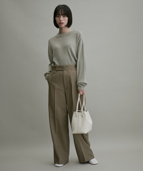 ADAM ET ROPE'(アダムエロペ)の「【WEB・一部実店舗限定】WOOL混リブプルオーバー(ニット/セーター・レディース・ブラック/ダークグリーン/グレー系その他/ベージュ系その他・FREE)」の6枚目の写真