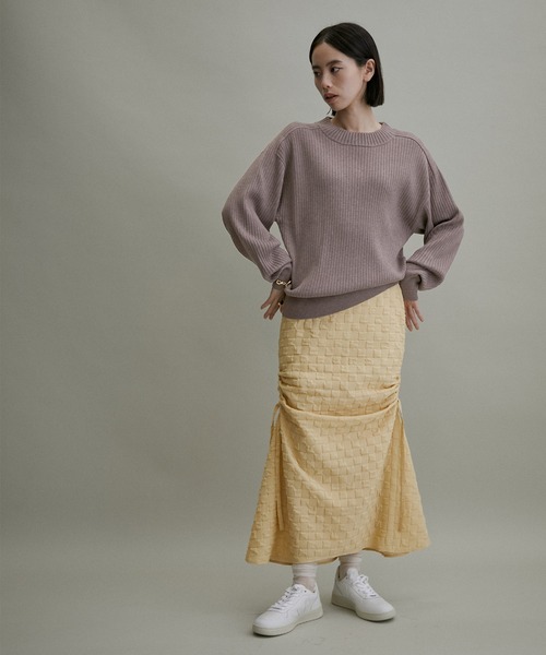 ADAM ET ROPE'(アダムエロペ)の「【WEB・一部実店舗限定】WOOL混リブプルオーバー(ニット/セーター・レディース・ブラック/ダークグリーン/グレー系その他/ベージュ系その他・FREE)」の7枚目の写真