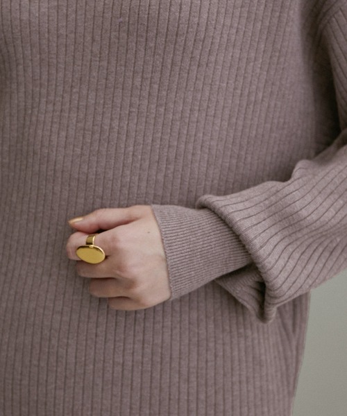 ADAM ET ROPE'(アダムエロペ)の「【WEB・一部実店舗限定】WOOL混リブプルオーバー(ニット/セーター・レディース・ブラック/ダークグリーン/グレー系その他/ベージュ系その他・FREE)」の13枚目の写真