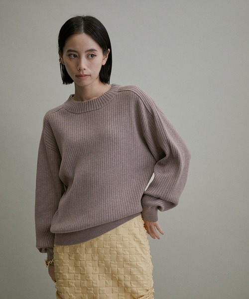 WEB・一部実店舗限定】WOOL混リブプルオーバー（ニット/セーター