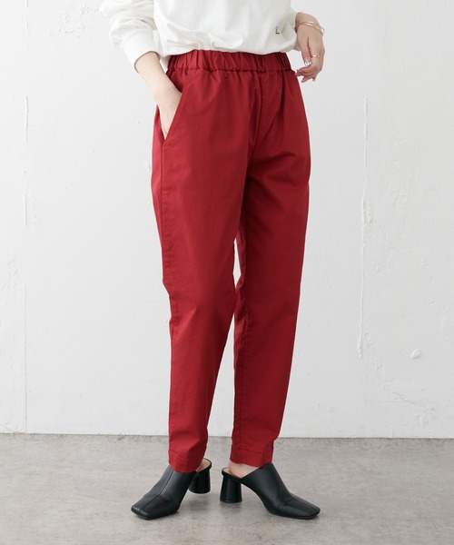 PUAL CE CIN（ピュアルセシン）の「JAPAN MADEストレッチスリムパンツ（その他パンツ・レディース・ブラック/グレイッシュベージュ/レッド/ベージュ・FREE）」の4枚目の写真