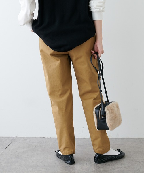 PUAL CE CIN（ピュアルセシン）の「JAPAN MADEストレッチスリムパンツ（その他パンツ・レディース・ブラック/グレイッシュベージュ/レッド/ベージュ・FREE）」の10枚目の写真