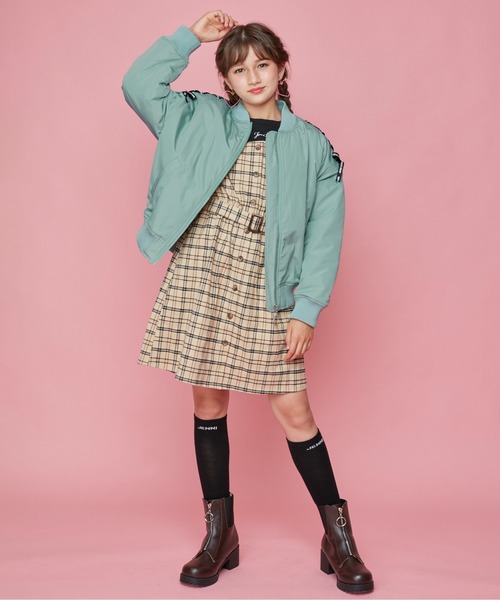 専用✧ジェニィラブ✧新品✧ドッキングチェックワンピ130サックス ジェニィラブ✧新品✧ドッキングチェックワンピ130サックス