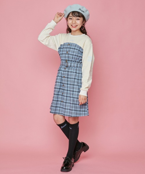 JENNI love（ジェニィラブ）の「前ボタンチェックドッキング