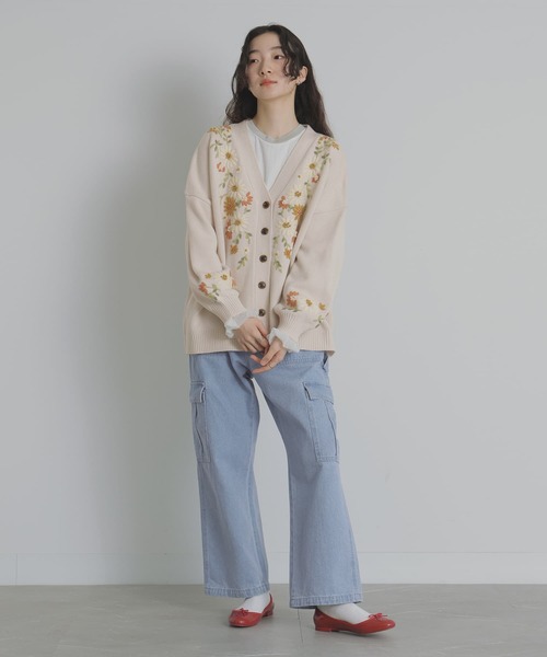 花柄手刺繍ニットカーディガン』（カーディガン/ボレロ）｜somari