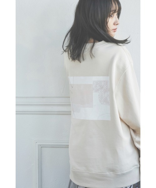 N WITH.（エヌウィズ）の「アートプリントスウェット（スウェット・レディース・ブラック/ベージュ/カーキブラウン・FREE）」の5枚目の写真