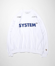 ロゴ プリント ワンポイント オーバーサイズ ビッグ クルーネックスウェット(ユニセックス)SYSTEM LOGO PRINT CREWNECK BIC SWEAT