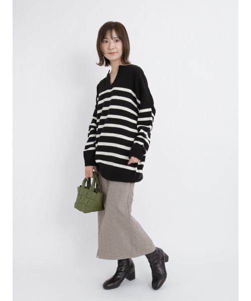 Samansa Mos2 blue（サマンサモスモスブルー）の「太ヒールストレッチショートブーツ（ブーツ・レディース・ブラック/ダークブラウン・MEDIUM/LARGE）」の8枚目の写真