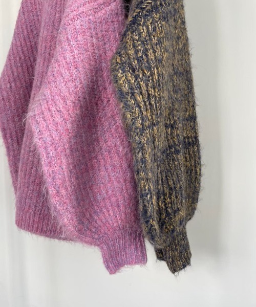 AMAIL（アマイル）の「Mix bulky coron knit（ニット/セーター・レディース・ネイビー/ピンク・FREE）」の14枚目の写真