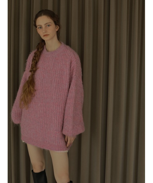 AMAIL（アマイル）の「Mix bulky coron knit（ニット/セーター・レディース・ネイビー/ピンク・FREE）」の9枚目の写真