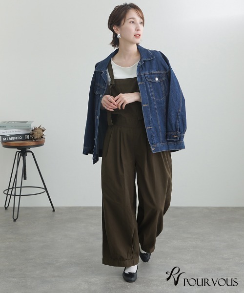 ElegChic(エレグシック)の「バルーンサロペットパンツ(サロペット/オーバーオール・レディース・カーキ/ブラック/ベージュ・4L/XL/L/3L/M)」の21枚目の写真