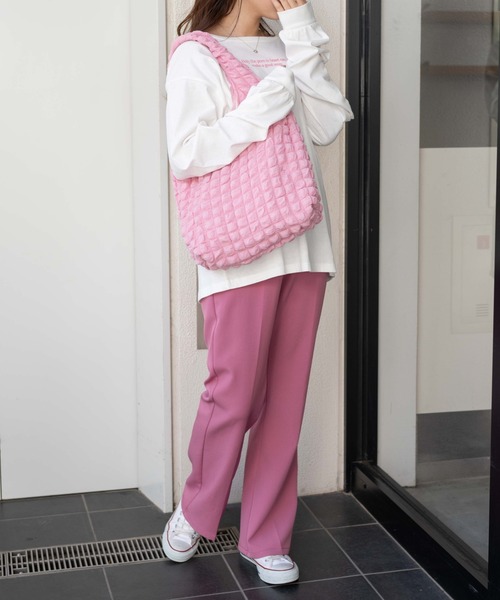 WEGO（ウィゴー）の「WEGO/【一部店限定】ポップコーントートバッグ（トートバッグ・レディース・サックスブルー/ピンク/ブラック/オフホワイト・FREE）」の12枚目の写真