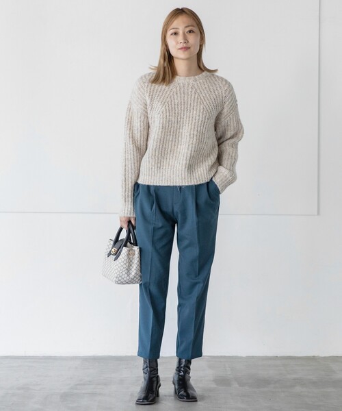 THE SHOP TK （ザ ショップ ティーケー ）の「◆【ふわふわニット/洗える】メランジクルーネックニット（ニット/セーター・レディース・オレンジ系その他5/ブルー系8/アイボリー系3/チャコール・13/12）」の6枚目の写真