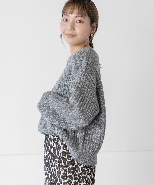 THE SHOP TK （ザ ショップ ティーケー ）の「◆【ふわふわニット/洗える】メランジクルーネックニット（ニット/セーター・レディース・オレンジ系その他5/ブルー系8/アイボリー系3/チャコール・13/12）」の9枚目の写真