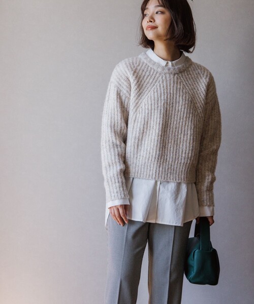 THE SHOP TK （ザ ショップ ティーケー ）の「◆【ふわふわニット/洗える】メランジクルーネックニット（ニット/セーター・レディース・オレンジ系その他5/ブルー系8/アイボリー系3/チャコール・13/12）」の13枚目の写真