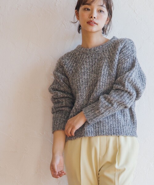 THE SHOP TK （ザ ショップ ティーケー ）の「◆【ふわふわニット/洗える】メランジクルーネックニット（ニット/セーター・レディース・オレンジ系その他5/ブルー系8/アイボリー系3/チャコール・13/12）」の16枚目の写真