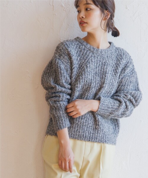 THE SHOP TK （ザ ショップ ティーケー ）の「◆【ふわふわニット/洗える】メランジクルーネックニット（ニット/セーター・レディース・オレンジ系その他5/ブルー系8/アイボリー系3/チャコール・13/12）」の21枚目の写真