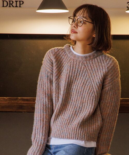 THE SHOP TK （ザ ショップ ティーケー ）の「◆【ふわふわニット/洗える】メランジクルーネックニット（ニット/セーター・レディース・オレンジ系その他5/ブルー系8/アイボリー系3/チャコール・13/12）」の22枚目の写真